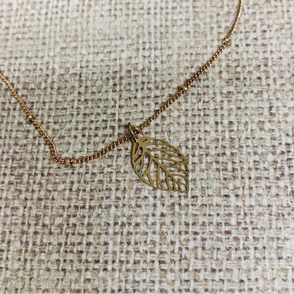 Rose Gold Leaf Anklet - Picture 1 of 3